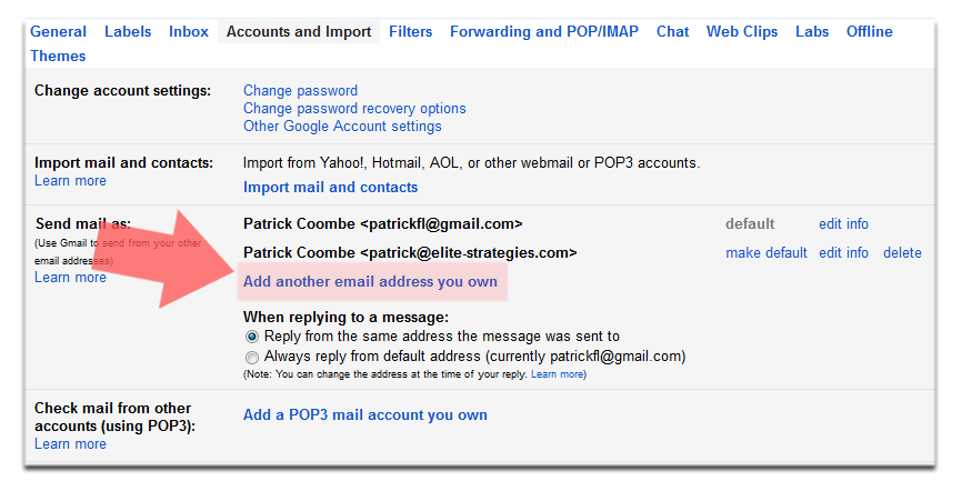 email alias using gmail example domain 